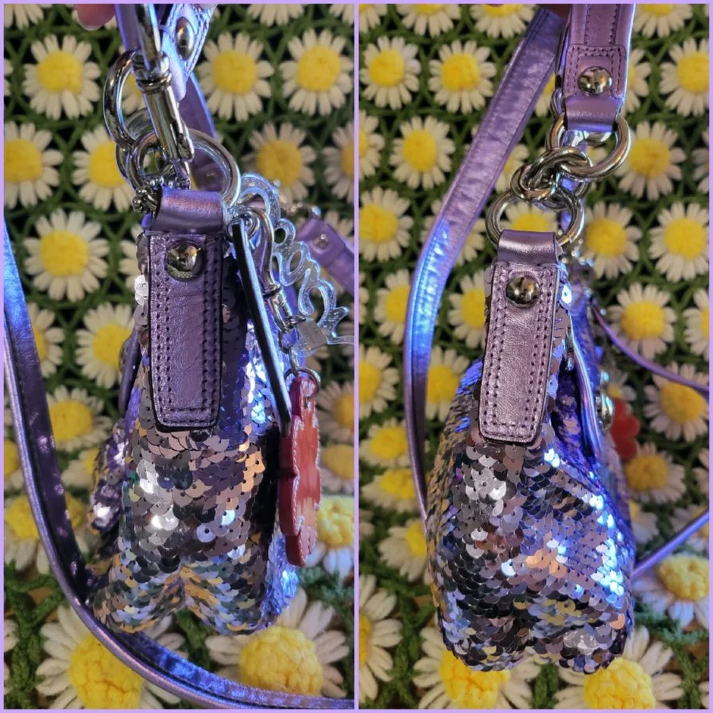 Coach Poppy Purple Sequin Bag - Picture 4 of 16